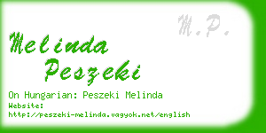 melinda peszeki business card